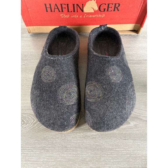 Haflinger GZ Spirit Navy Wool Women's Slippers Shoes- Size 39 US 8- EUC - Picture 5 of 8